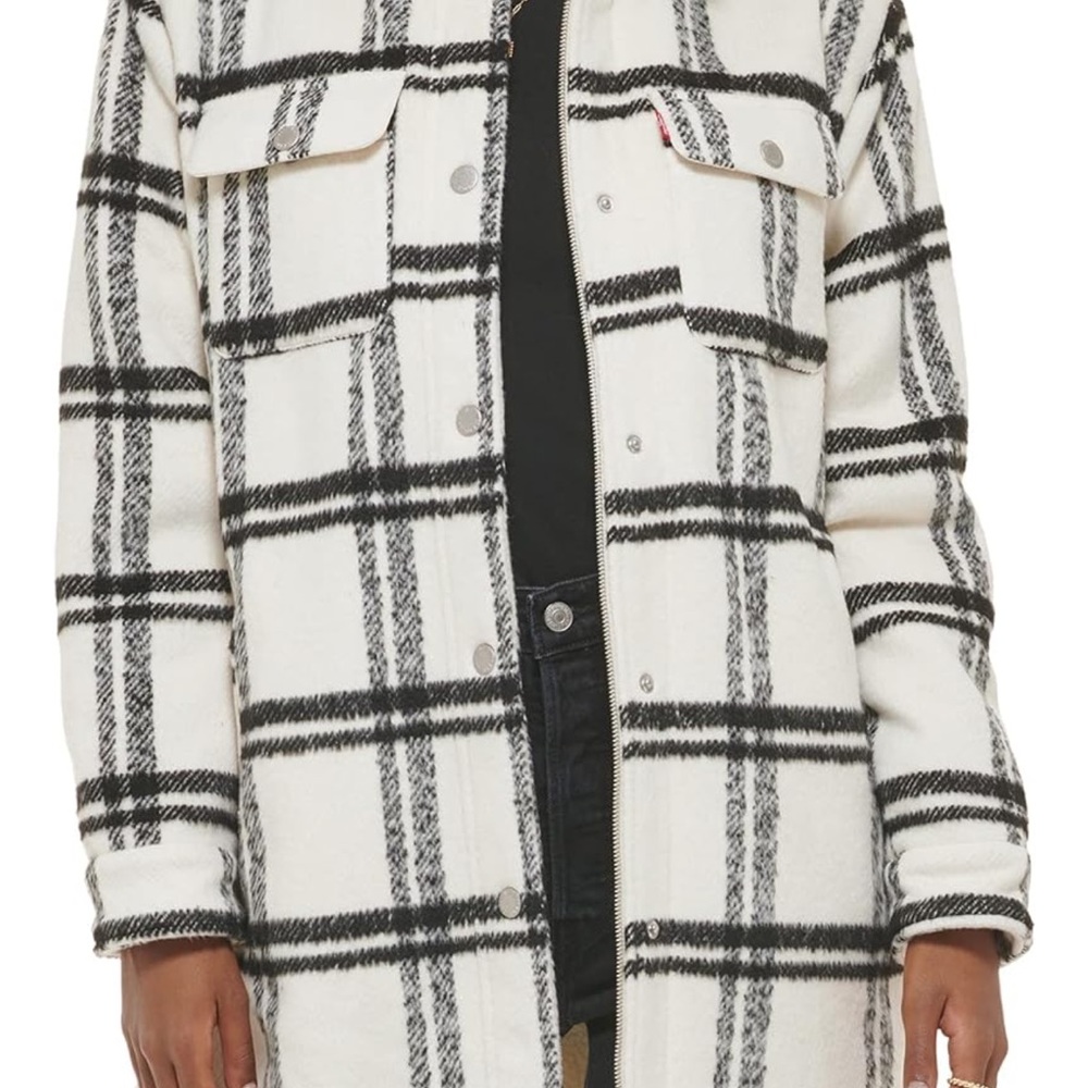 Levi's Women's Wool Blend Sherpa Lined Long Shacket